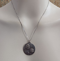 Theater Mask Silver Pendant Necklace Drama Comedy Art Vintage Masks Dramatic
