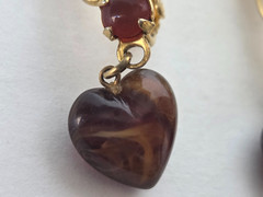Vintage American Legion Auxiliary Clip On Earrings Dangle Heart