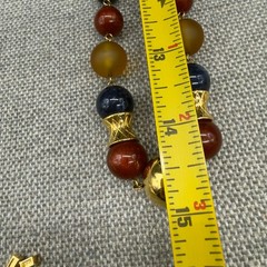 Vintage Necklace Acrylic Lucite Beads Gold Tone Accents 29 Inches
