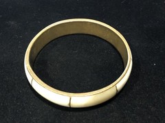 Large Vintage Sectioned Bone Horn Brass Bangle Bracelet INDIA