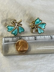 Vintage Barclay Thermoset Turquoise Earrings Screw Back Signed