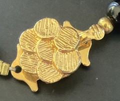 Lee Sands Necklace Large Flower Inlaid Mother Of Pearl Abalone Gemstone 20″