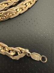 Vintage Bold Chunky 14KGP 23″ Chain Necklace. Foldable Links. From Flat to 4mm.