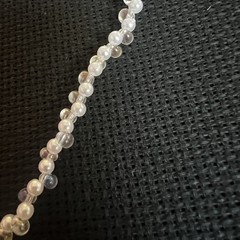 Handmade fauxpearl clear glass deaded necklace gold tone clasp choker strand