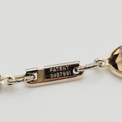 Choker Multicolor Crystal Station Gold Tone Patented Side Clasp Necklace 14.5 In