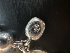Vintage Lauren Ralph Lauren Signed SilverTone Ball Bead 6.5” Bracelet