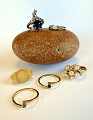 Vintage Avon Ring Lot of 6 from the 70’s 80’s Various Adjustable Sizes see photo