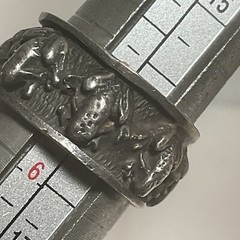 Vintage frogs Sterling Silver Ring Size 5.50 Oxidized Band