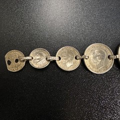 Vtg Coin Bracelet AUSTRALIA 1943-1944 FLORIN Sterling Coins 7”