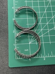 Vintage 2” Silver Tone Metal Wired Hoop Earrings