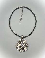Western Cross Pendant / Necklace / Choker w/adjustable length Branded by You&I