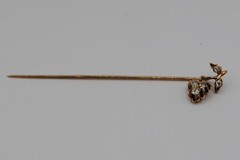 Antique 9ct Gold Old Cut Diamond Stick Pin 0.35 Carat