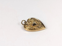 Vintage AVON LITTLE ORPHAN ANNIE I Love You Gold Tone Heart Pendant Reversible