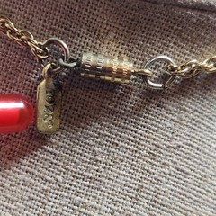 1928 Gold Tone Perfume Needle case Necklace Ornate Engraved Amphora Pendant 30in