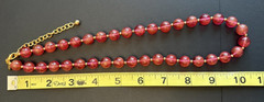 Vintage Joan Rivers Marbled Pinkish Gold Swirl Acrylic Lucite Bead Necklace 21″