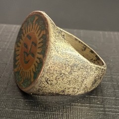 Vintage Mexican Silver Ring Sun Signet Pinky Mexico 925