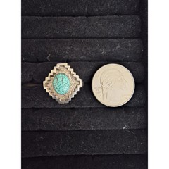 Vintage JACKSON Sterling Silver Turquoise Ring, Dan Jackson, Navajo, 6.5