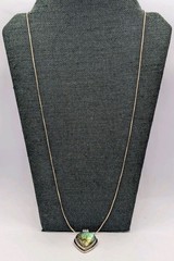Vtg Sterling Large Teardrop Labradorite Pendant 30 +” Octagon Snake 925 Necklace
