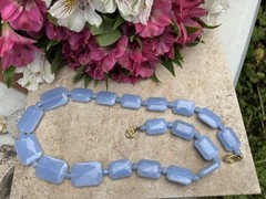 Vintage Signed KJL Kenneth Jay Lane Blue Beaded Statement 29in Long Necklace