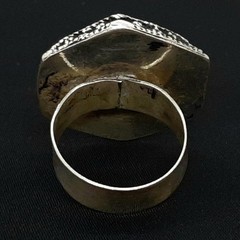 Vintage 2.50ctw Green Turquoise Silver Ring Size 7.5