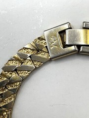 David Monn Gold Tone Nugget Bracelet 1990’s 7.5”