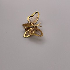Beautiful Vintage Monet Gold Delicate Butterfly Pin, Signed, Secure Clasp