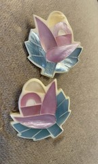 Vintage Lady Remington Inlaid Mother of Pearl and Stone Necklace/Earring Set