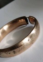 ANTIQUE VICTORIAN EDWARDIAN ART NOUVEAU GOLD FILLED HINGED BANGLE BRACELET 1908
