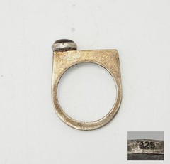 Fun OOAK sterling silver tiger eye square geometry ring size 6.75