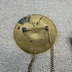 Vintage Necklace Toledo Style Pendant Black Enamel Gold Tone Intricate Design