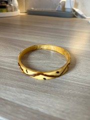 Vintage Tortoiseshell Bangle Bracelet Brown Cream Acrylic Resin Jewelry