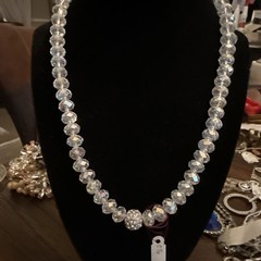 Vintage Crystal Clear Facet Cut Beads With Rhinestone/crystal Center Bead Adjust