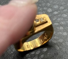 VTG 18K HGE Gold Plated Tiger Eye Men’s Women’s Ring Vintage Statement Size 7