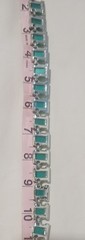 Vintage 50s Or 60s Charel Thermoset Moonglow Necklace Square Link Teal/Turquoise