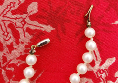 VINTAGE Necklace Faux Pearl Long 5 mm Pearls 56″ L Quality Knotted in Between