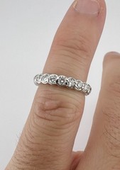 Designer 14k White Gold 1.75ct Diamond Eternity Wedding Stackable Band Ring Sz 4