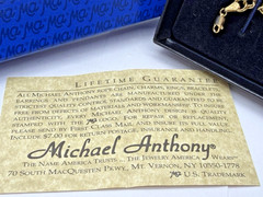 14k Yellow Gold Michael Anthony Charm Bracelet w/ Dove Charm & COA & Box