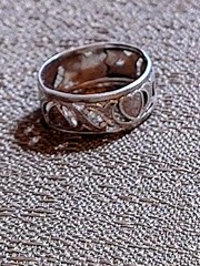 Vintage Sterling Silver Ornate Heart Floral Design Uncas Band Ring Size 7.25