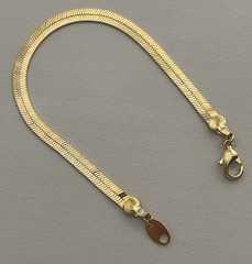 Vintage Avon Gold Tone Herringbone Bracelet Small Size 6.5″ Double Sided