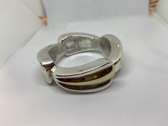 YAACOV HELLER STERLING SILVER VERMEIL ARTFORM BANGLE BRACELET 74 grams