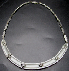 Antique Art Deco Sparkling Ice Rhinestone Pot Metal Necklace