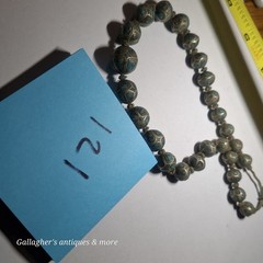 vintage Bead Tibetan Turquoise Inlay Silver Graduated 16″ Choker Necklace