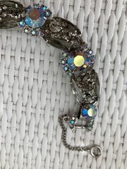 DAZZLING! JULIANA Smoky Gray Rhinestone Navette AB Headlight Bracelet Earrings!!
