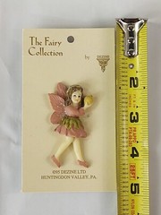 Vintage 1995 Dezine The Fairy Collection Pink Dress Wings Brooch Pin Jewelry