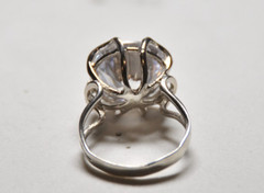 Sterling Silver And 14k Gold Accents 925 & 14k With Cubic Zirconia Gem Size 7