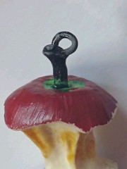 Vintage 1970s Apple Core Pendant HAND PAINTED HIPPIE LOVE FESTIVAL JEWELRY