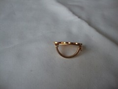 Vintage Cherry Blossom Cloisonne Black & White Enamel Gold Tone Scarf Clip