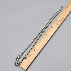 Vintage White Bead Prong Set Necklace Silver tone 15 in