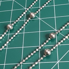 Vintage Italy 925 Ball Bead Station Chain Necklace 30”