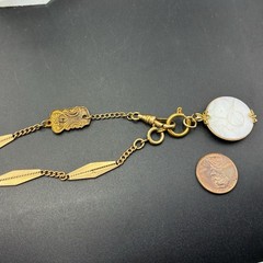 Vintage 12k Gold Filled Pocket Watch Fancy Link Chain FOB,Swivel Dog Clip, Czech
